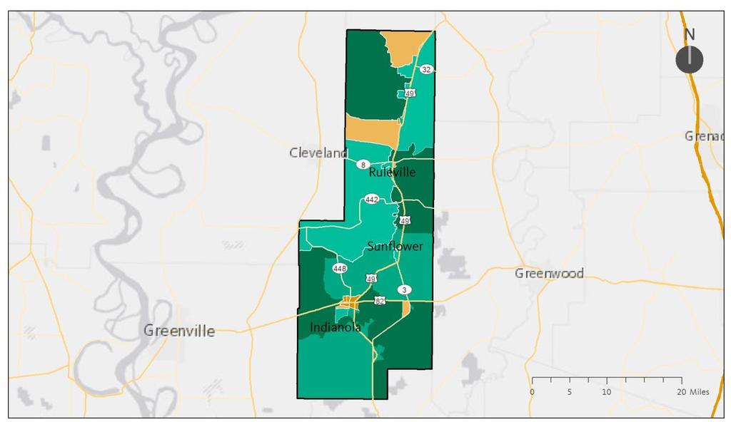 An Equity Profile of Sunflower County PolicyLink and PERE 18 Demographics Demographic change varies by neighborhood Mapping the growth in people of color by census block group illustrates variation