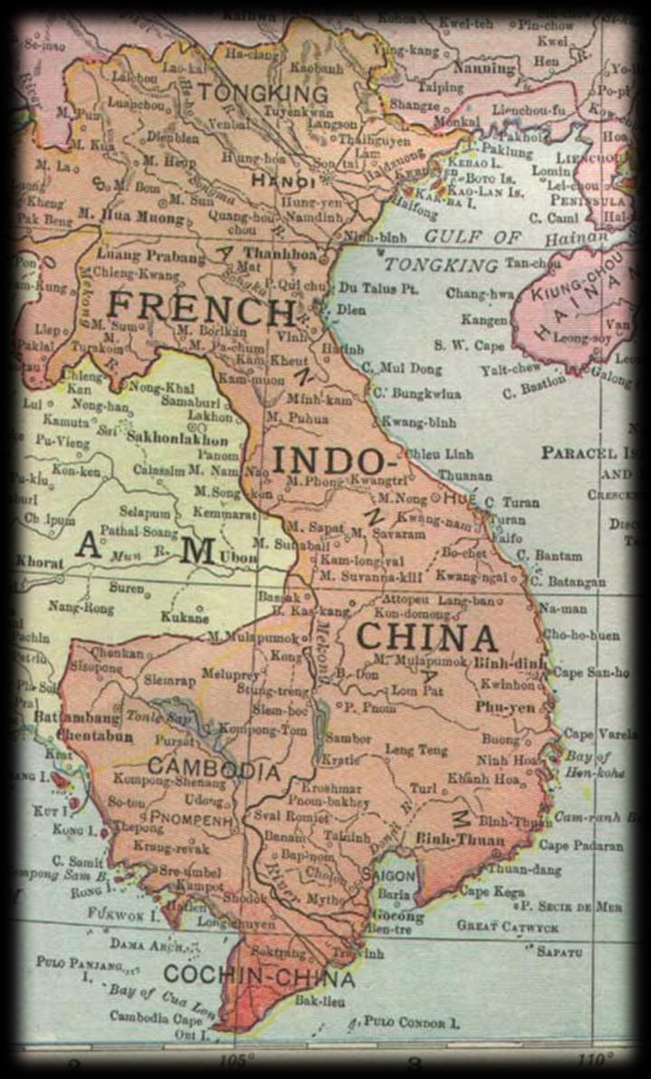 Indochina: Cambodia, Vietnam & Laos The jewel of French colonial empire (1880s-WWII) A mixture of jurisdictions; some ruled by the French, some through