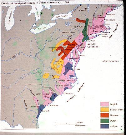 Dispersed Rural Settlements in the United States The Middle Atlantic colonies were settled by a more heterogeneous group of people. Further, most Middle Atlantic colonists came as individuals.