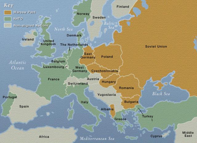 Map showing NATO and Warsaw Pact countries The Pact increased the influence of the Soviet Union in Eastern Europe and led to more Soviet troops being stationed there.
