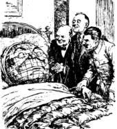 A British cartoon showing the Big Three at Yalta helping the world to recover from the war. Differences between the Big Three emerged.