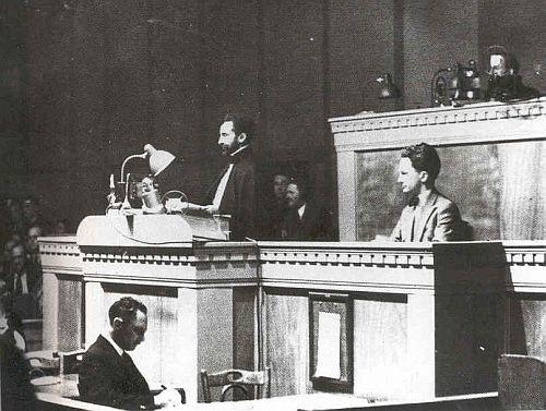 Emperor Haile Selassie at the League of Nations 1937 His Imperial Majesty, The Emperor of Ethiopia, delivering his speech before the League of Nations. Geneva, Switzerland. June 30, 1936.