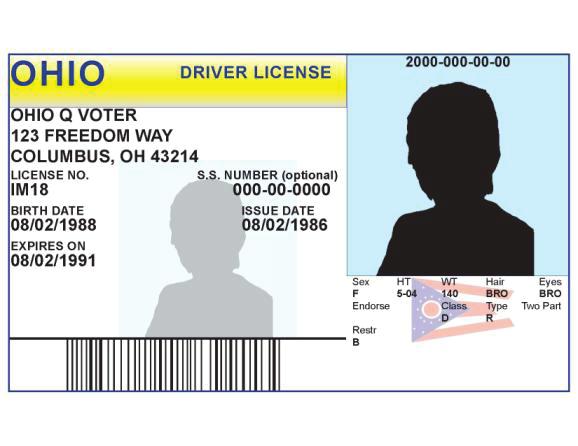 Examples of Ohio and Military Identification Cards 1/27/2012 Examples of Ohio driver s license and state ID card: A valid.and.current Ohio driver s license or state ID card may be used to prove a voter s identity for.