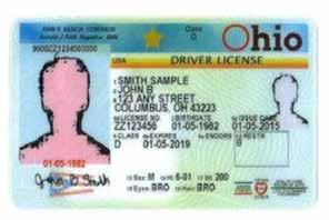 Examples of Ohio Driver License Cards, Ohio Identification Cards and Military Identification Cards: Effective, January 5, 2015, the Ohio Bureau of Motor Vehicles issued a new format of Ohio s driver
