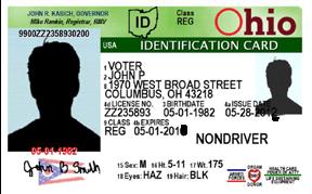 B: Ohio State Identification Cards An Ohio state identification card may be used to prove a voter s identity for the purpose of voting in Ohio as long as it meets the following criteria: An