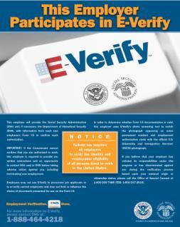 while case is being resolved Cannot use to discriminate E-Verify Implementation Notifying Prospective Employees Participating