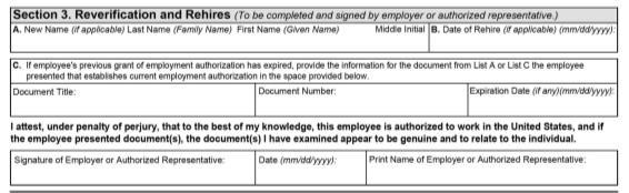 reviewing the documents. Separates out the place where the employer is required to insert the employee s first date of work for pay.