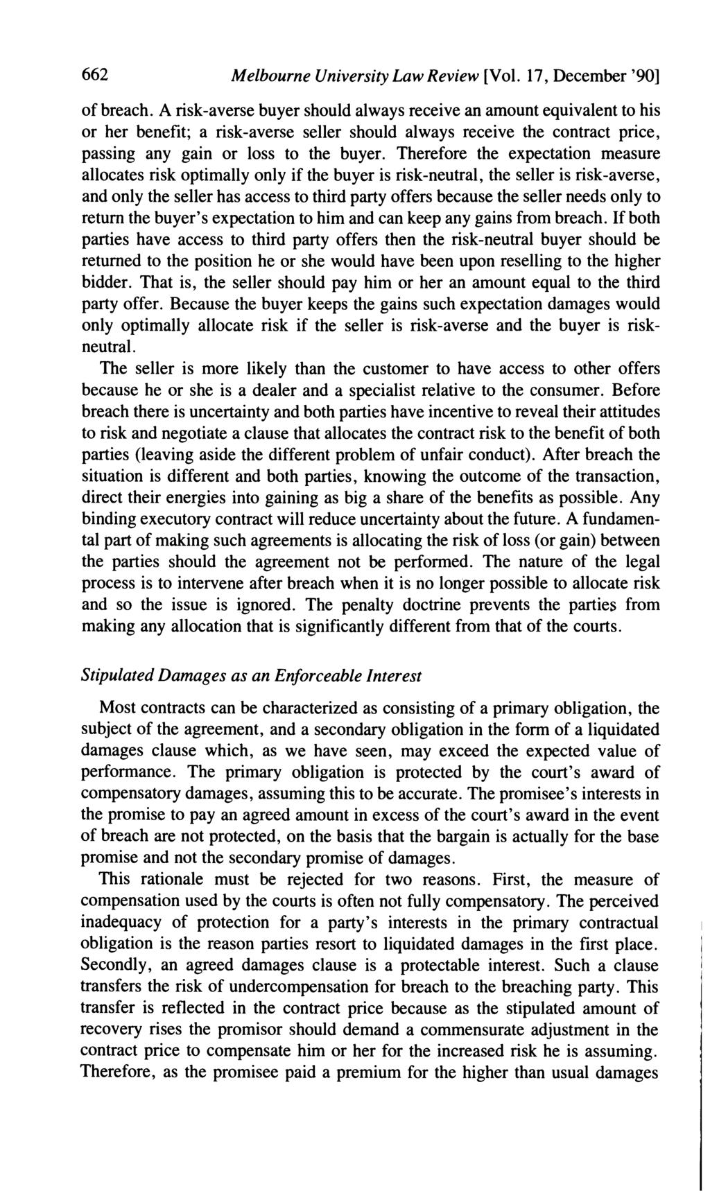 662 Melbourne University Law Review [Vol. 17, December '901 of breach.