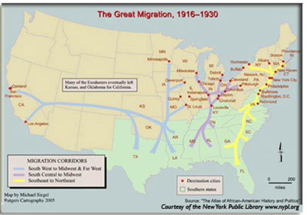 The Great Migration Population Shift Employment opportunities were opened in the North African Americans