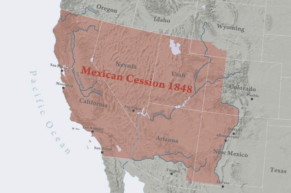 The Mexican Cession in 1848 added a vast stretch of western lands not covered by the Missouri Compromise.