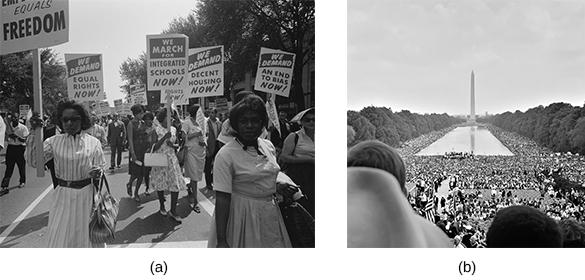 Chapter 29 Contesting Futures: America in the 1960s 875 Figure 29.16 During the March on Washington for Jobs and Freedom (a), a huge crowd gathered on the National Mall (b) to hear the speakers.
