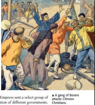 Boxer Rebellion A group of Boxers attacking Chinese Christians