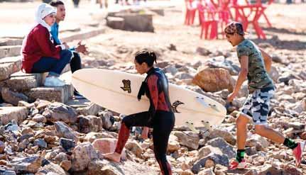 around the world. The sport gradually gained Moroccan enthusiasts, including women. In September 2016, the country held its first international women s surfing contest.