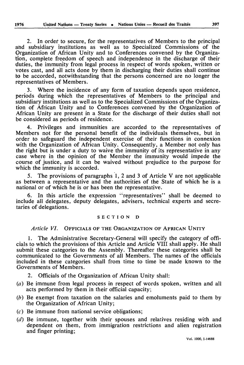 1976 United Nations Treaty Series Nations Unies Recueil des Traités 397 2.