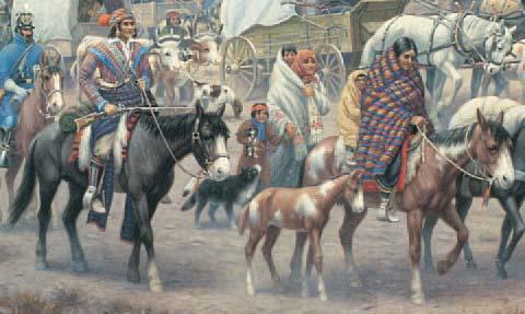 On the Trail of Tears they suffered from cold, hunger, and diseases such as pneumonia, tuberculosis, smallpox, and cholera. About one-fourth died.