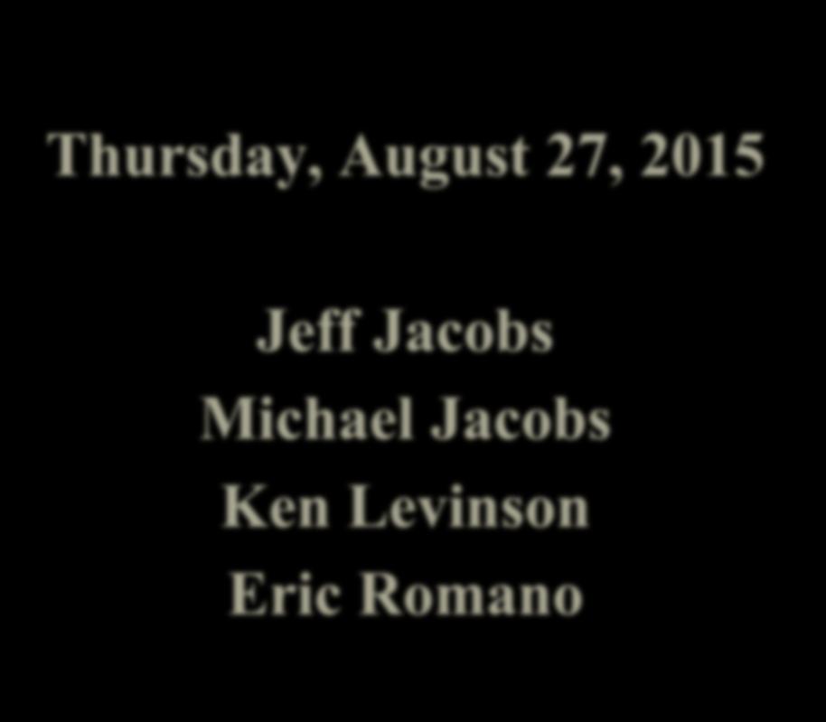 27, 2015 Jeff Jacobs Michael