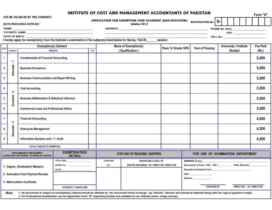 ICMA Pakistan Cost and Management Accountants Regulations,