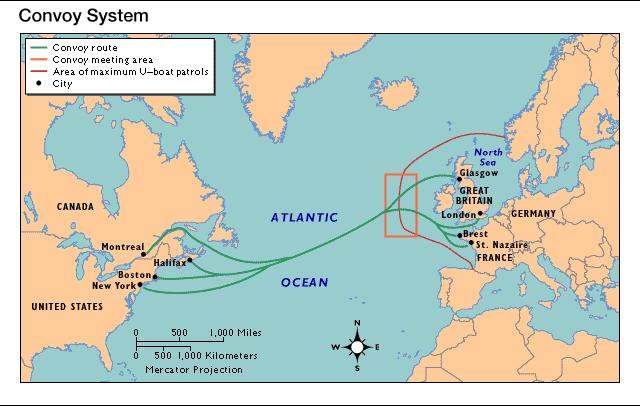begins escorting lend-lease supplies across the Atlantic ocean Atlantic Conference: FDR & Churchill