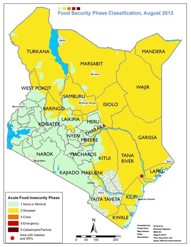 Results of the food security assessments indicate that continued good performance of the rainy seasons has reduced the number of people in need of immediate food assistance to 850,000 in August 2013,
