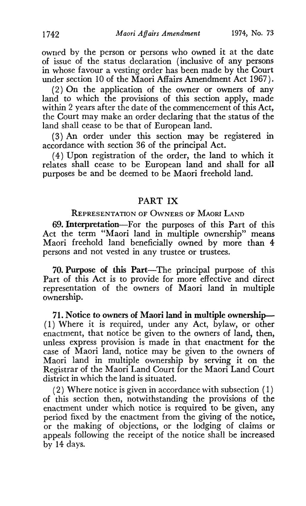 1742 Maori Affairs Amendment 1974, No.