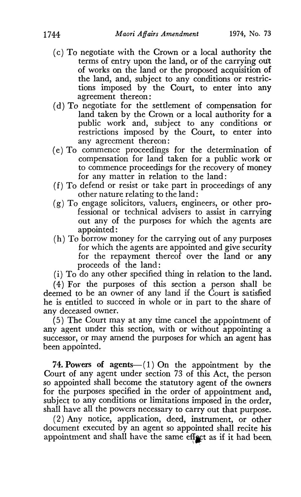 1744 Maori Affairs Amendment 1974, No.