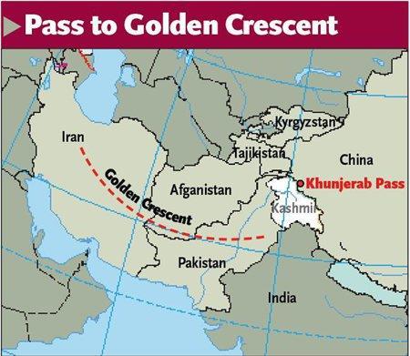 High on rhetoric Given the geography, the drugs, whether it is opium or heroin, make an easy and assisted entrance into Punjab from the Golden Crescent (Iran, Afghanistan, Pakistan),