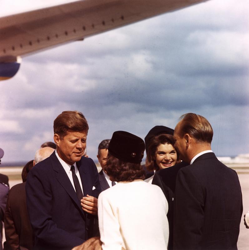 The Arrival in Dallas JFK, LBJ, and families arrive in Dallas for a political rally The families separate for an escorted