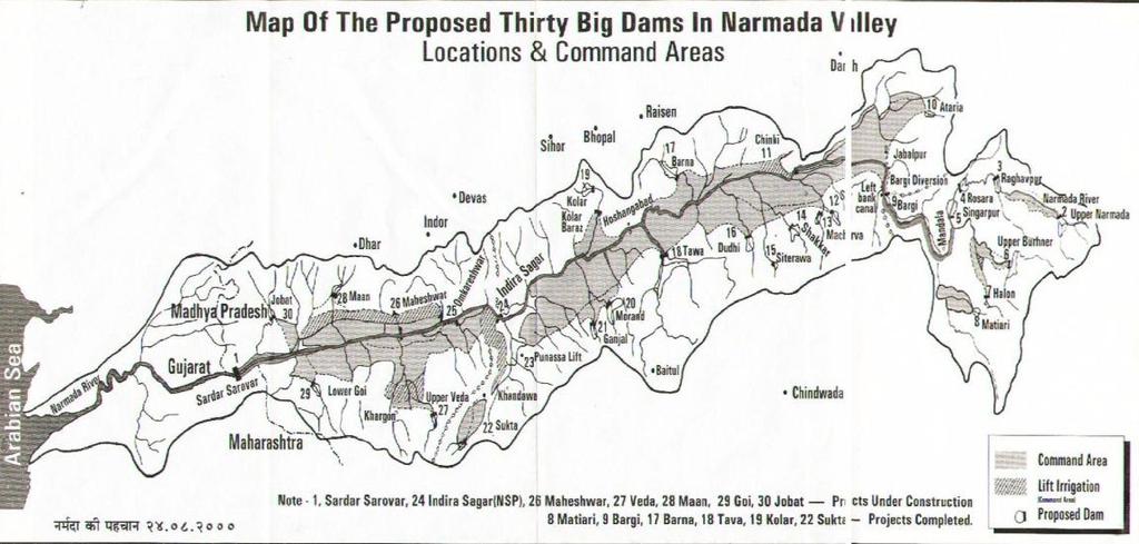 Appendix A Map of the proposed dams along the Narmada River Friends of the River Narmada