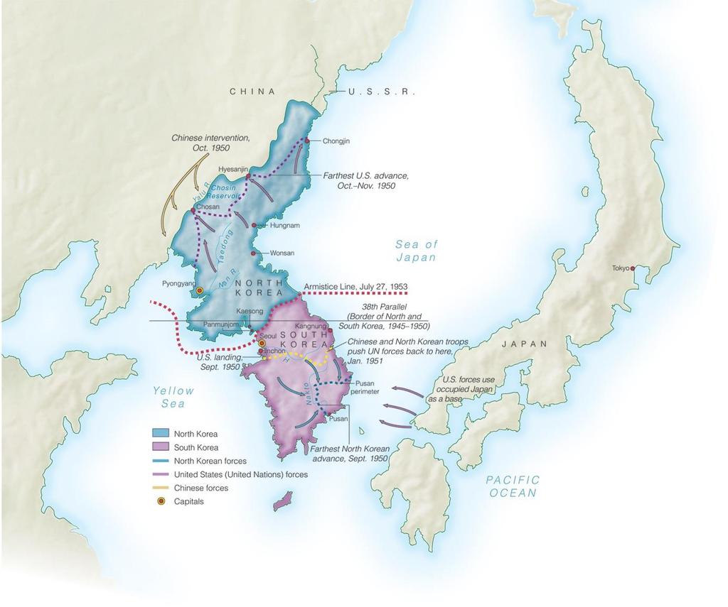THE KOREAN WAR MAP