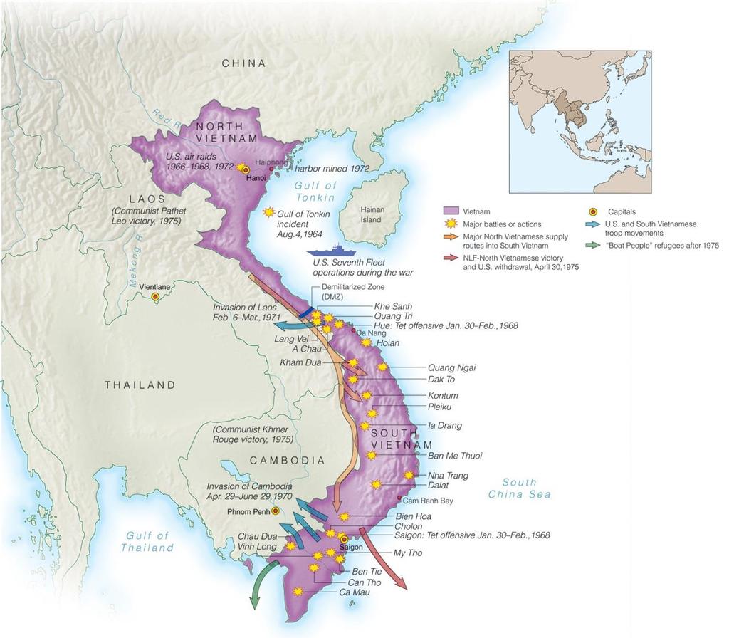 THE WAR IN VIETNAM MAP
