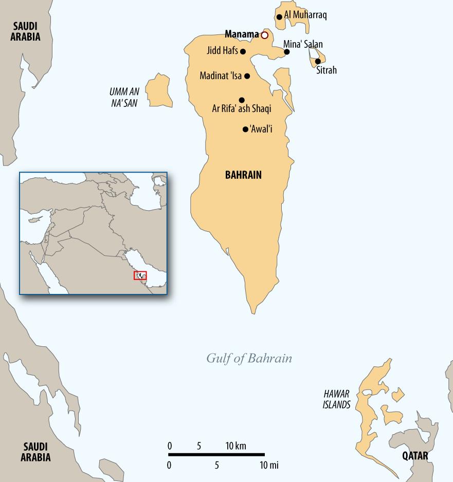 Figure 1. Bahrain Source: https://www.cia.gov/library/publications/the-world-factbook/geos/ba.html.