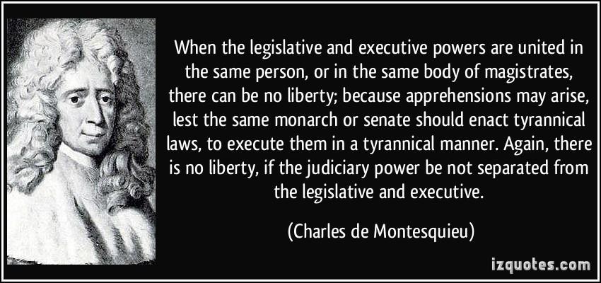 Charles Montesquieu French philosopher to established the idea of separation