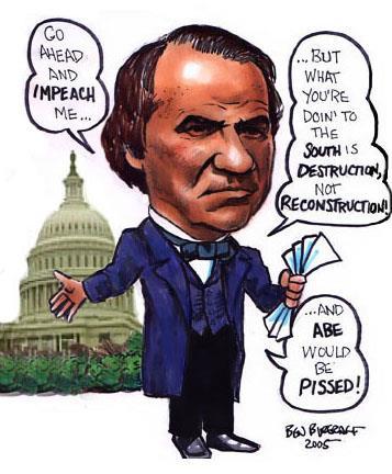 During the Reconstruction period, the biggest issue in northern and southern states alike was the impeachment of President Andrew Johnson. The U.S.