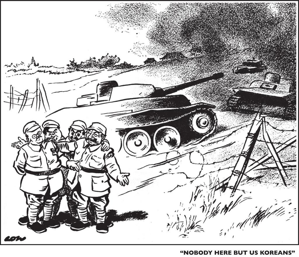 7 SOURCE A A British cartoon published on 28 June 1950. On the left, Stalin is shown talking to some of his friends.