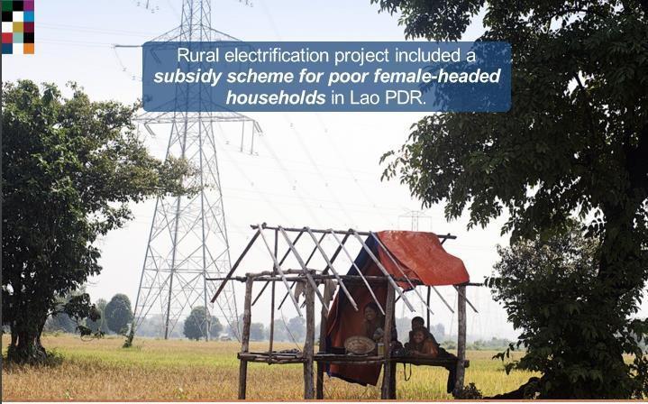When it comes to electricity distribution, gender issues include affordability of the connection rate and the monthly tariffs.