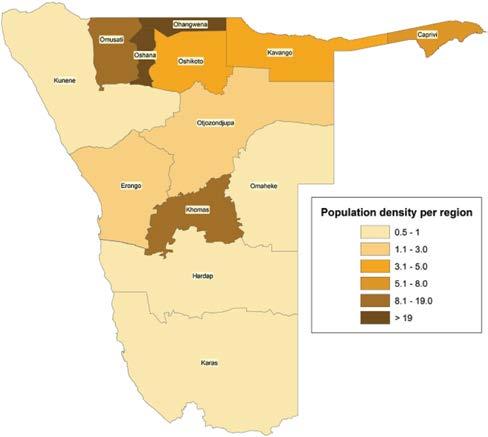 Population by age: Namibia s population is relatively young, as is typical in Sub-Saharan Africa; 12 almost 37% of the total population is under age 15.