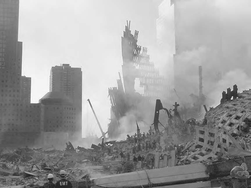 11 SEPTEMBER 2001 231 The site of the World Trade Towers in New York, destroyed in an attack on 11 September 2001 (US Air Force) Muslims in general but specifically against the real perpetrators,