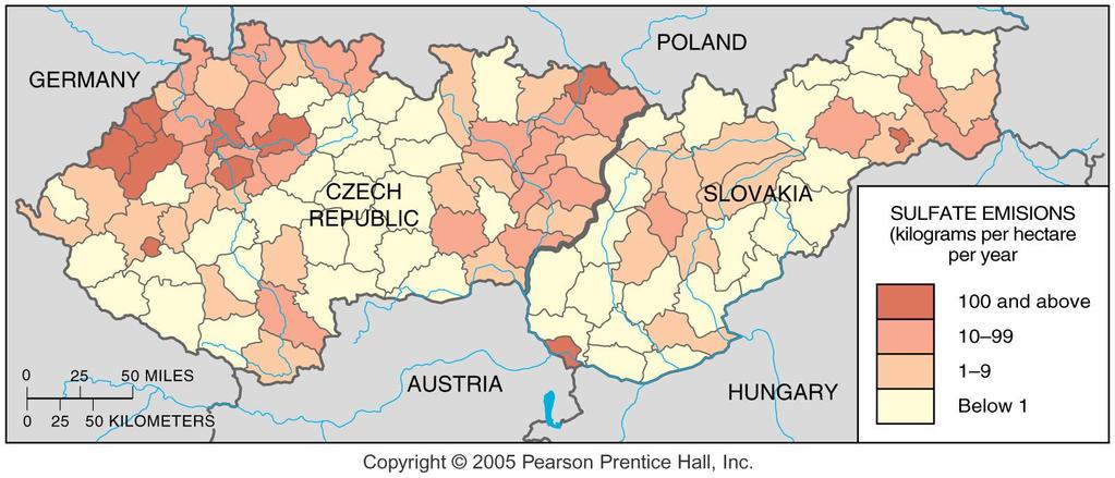 Air Pollution in Eastern Europe Sulfate emissions in the Czech Republic and Slovakia.