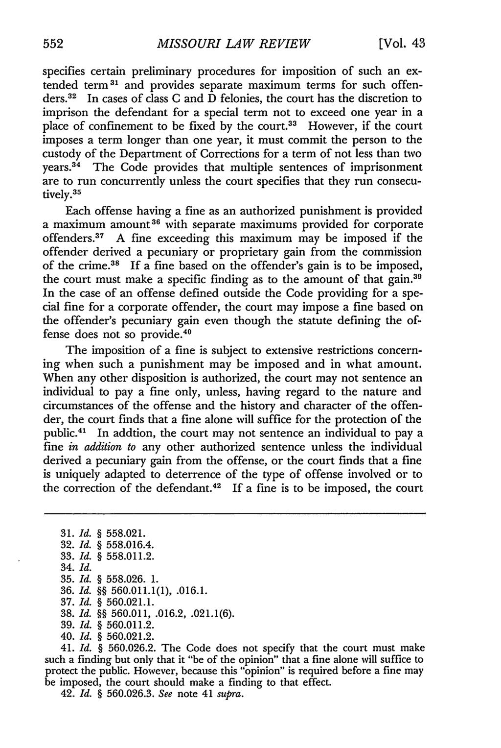 552 Missouri Law Review, Vol. 43, Iss. 3 [1978], Art. 6 MISSOURI LAW REVIEW [Vol.