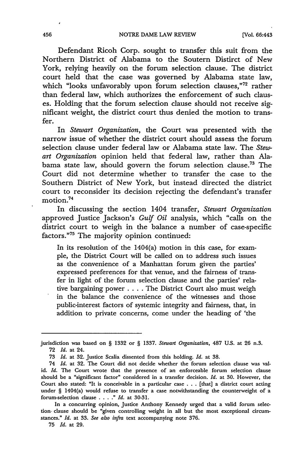 456 NOTRE DAME LAW REVIEW [Vol. 66:443 Defendant Ricoh Corp.