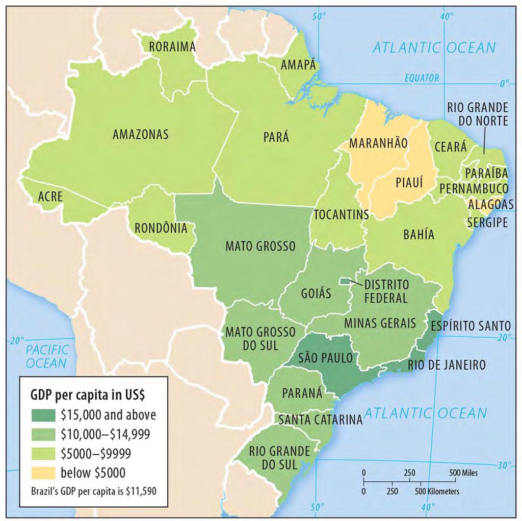 Inequality Among Regions in Brazil Figure 10-17: Brazil s wealth