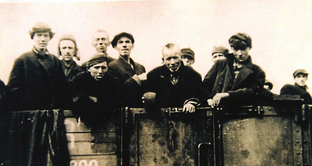 Bergen Belsen, Germany, May 1945, Former inmates on a train car, after liberation.