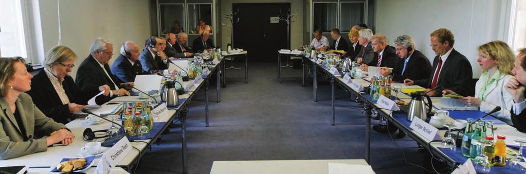 The Claims Conference negotiating delegation, left, at a meeting with officials of the German Ministry of Finance, June 4, 2008.