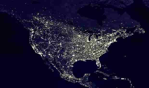 USA Light Pollution Light Pollution? Really? This was a real satellite image of North America at night.