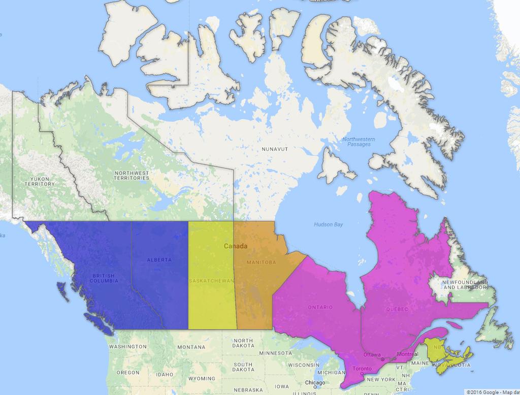 Figure 1: Map of Dominicans in Canada by