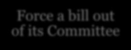 Force a bill out of its Committee 20% of Bills Discharge Petition