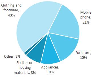 Figure 15: Contribution of Each Item to Total Durable NFI Expenditure in the Camp 4.2.