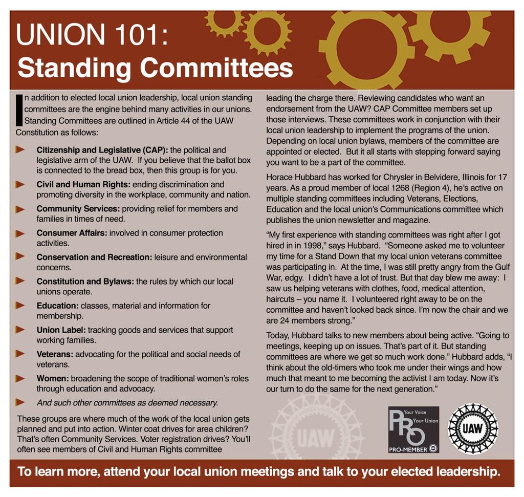 Basics Article 44 of the UAW Constitution requires each local union to establish