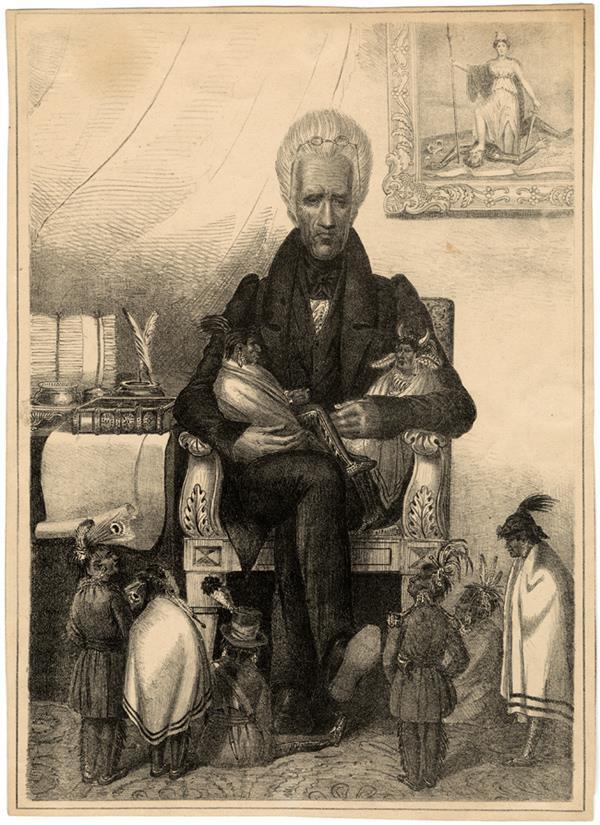 Andrew Jackson, The Great Father Answer the following questions about the cartoon above: 3. Describe this picture in detail in at least three sentences. 4.