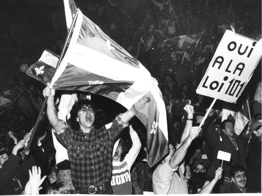 Protection of the French Language and Bill 101 Pro bill 101 supporters in 1977 Source: The Montreal